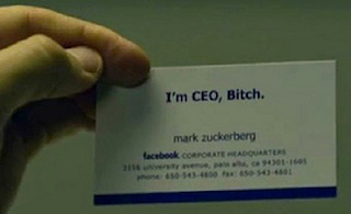 From 'The Social Network' Movie: Mark Zuckerberg Business Card [CEO, Facebook]